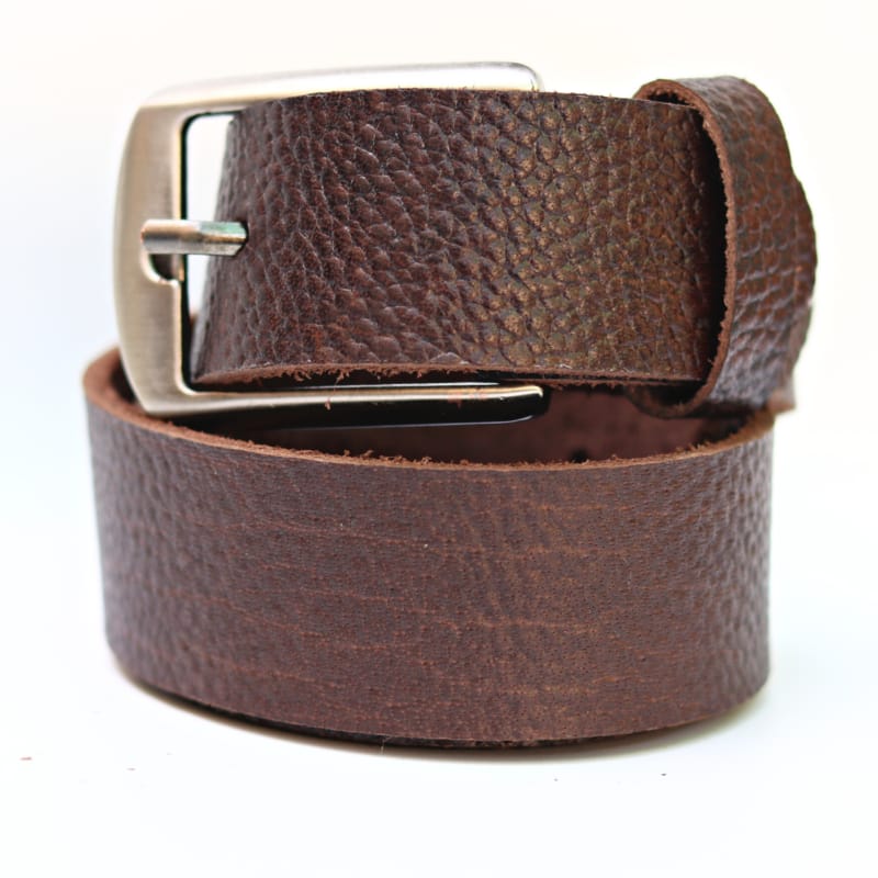 Men’s Genuine Leather Brown Belt – Classic Buckle Style
