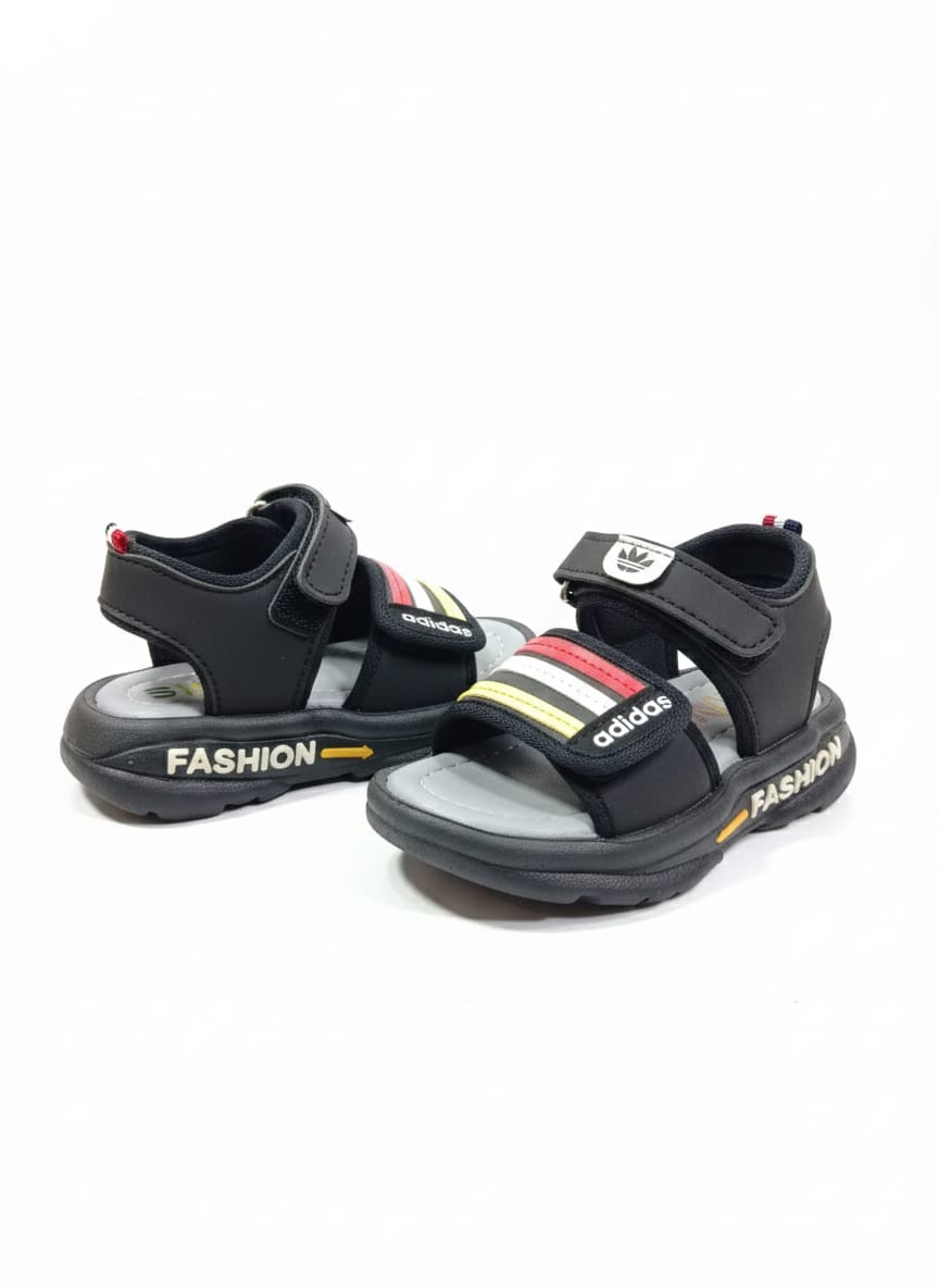 Trandline Junior 'Fashion' Sports Sandals (Black/Red Stripes)