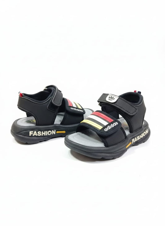 Trandline Junior 'Fashion' Sports Sandals (Black/Red Stripes)