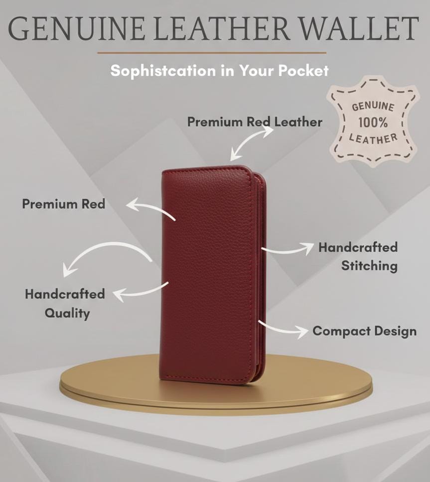 Men’s Big Size Genuine Leather Wallet with Zip Closure