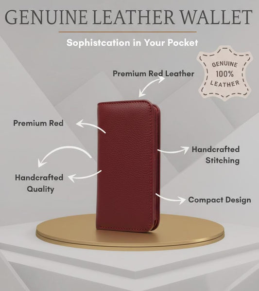 Men’s Big Size Genuine Leather Wallet with Zip Closure