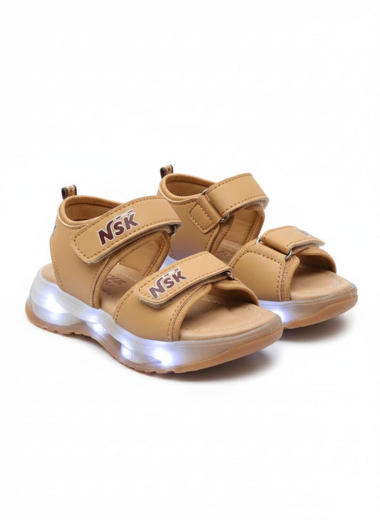 Trandline Kids LED Light-Up Sports Sandals – Tan/Beige