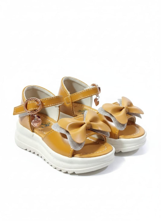 Mustard Yellow Fashion Sandals – Trendy Butterfly Bow & Platform Sole