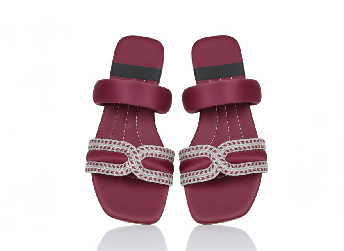 Magenta Glitz Foam Flats