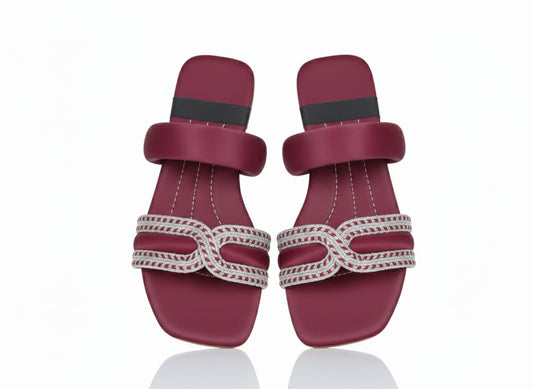 Magenta Glitz Foam Flats