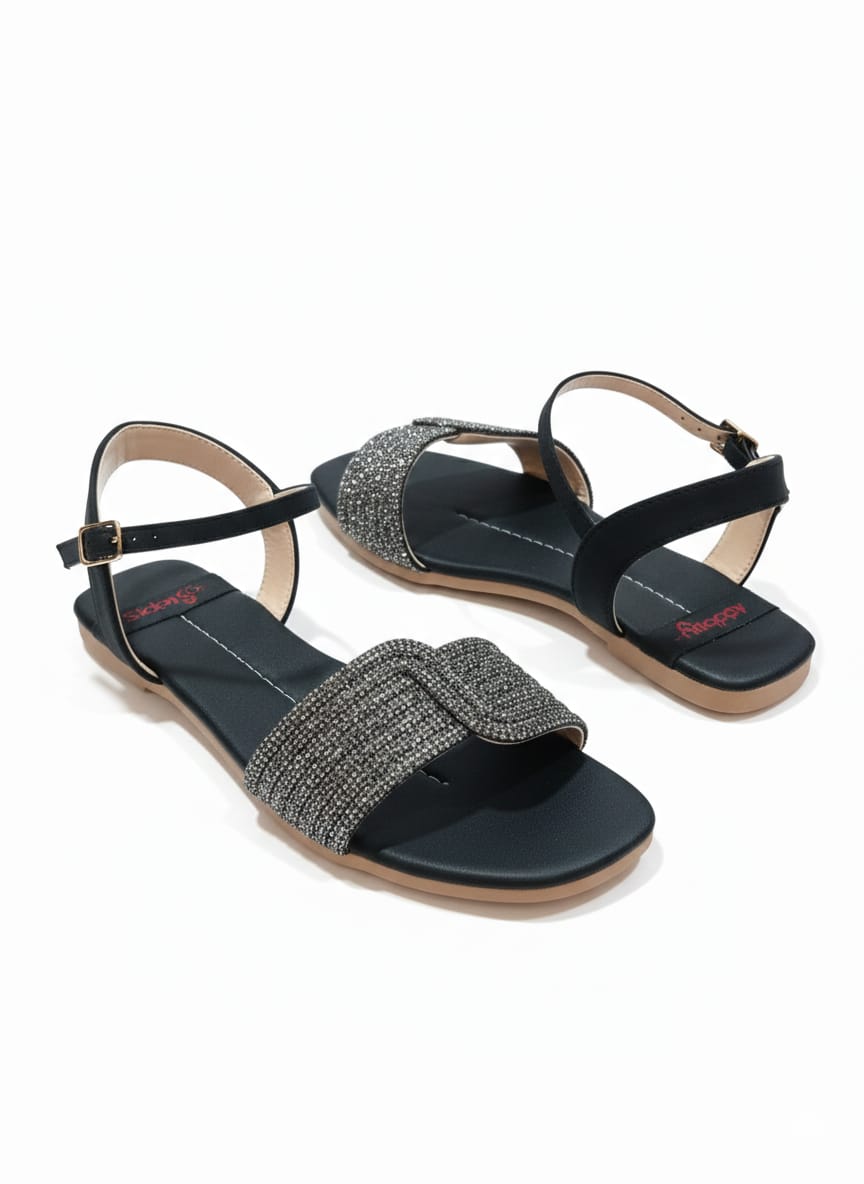 Classic Black Jewel Sandals