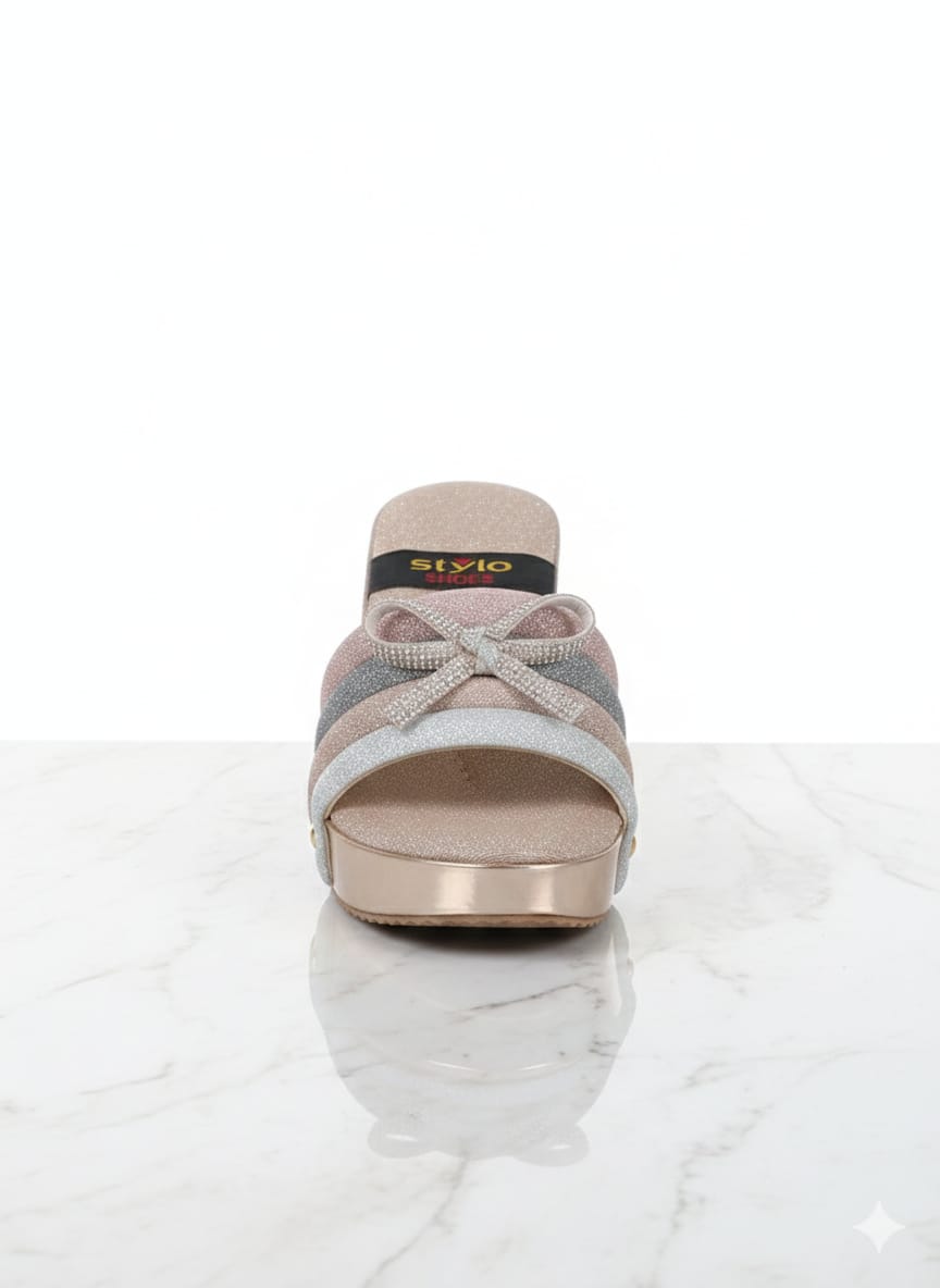 Jet-Black Pyramid Stud Wedges