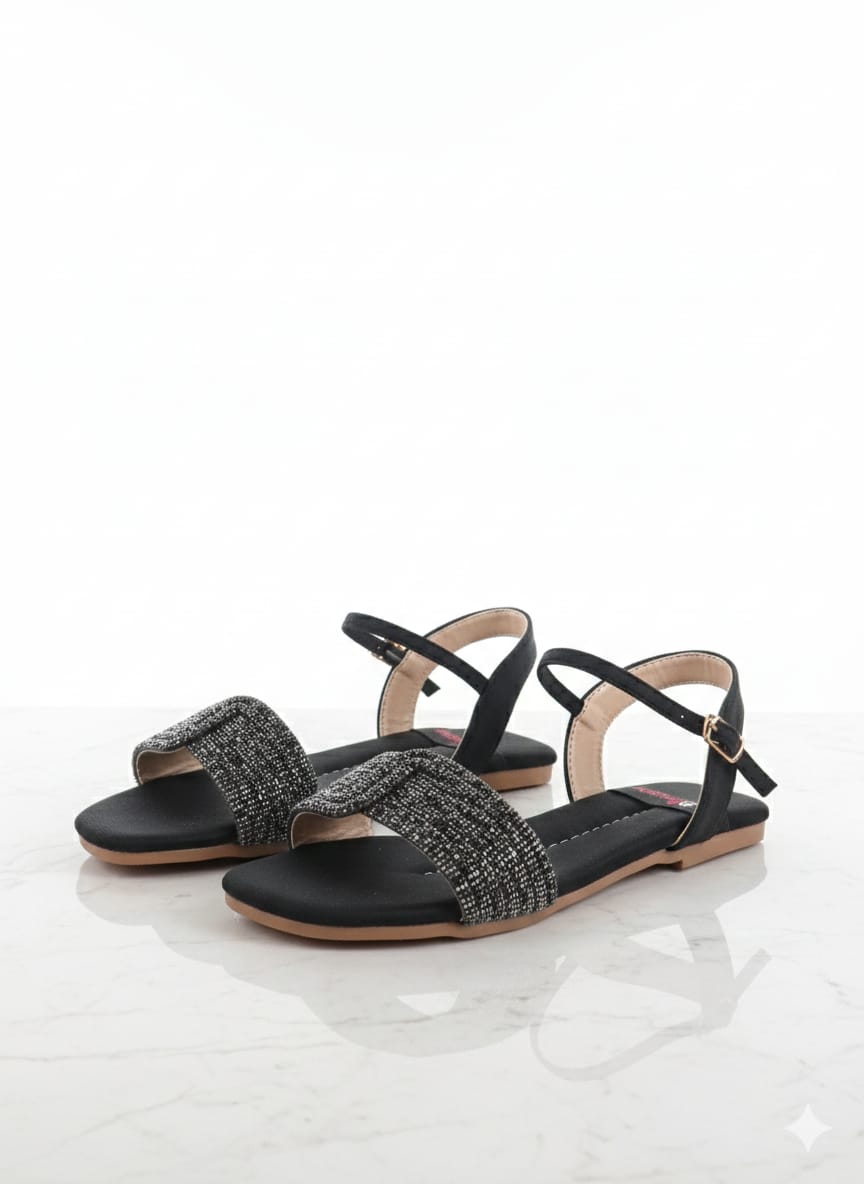Classic Black Jewel Sandals