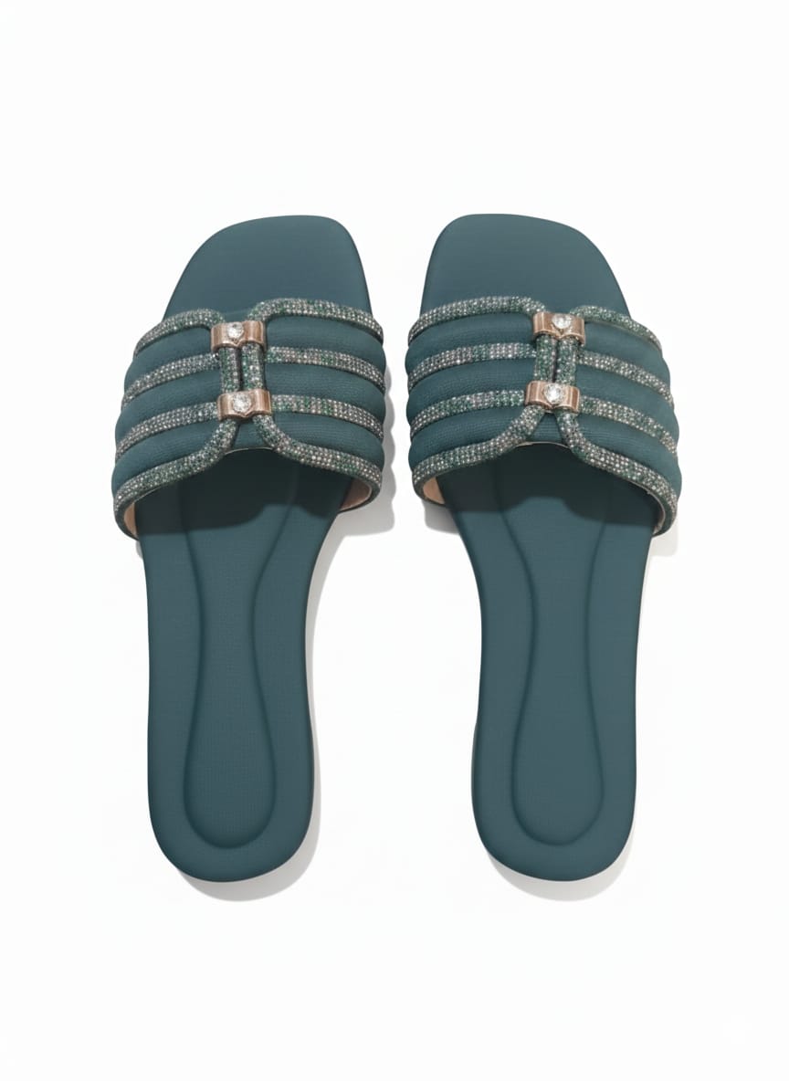 Teal Radiance Party Flats
