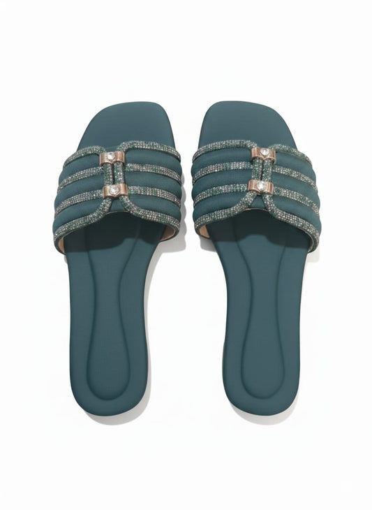Teal Radiance Party Flats