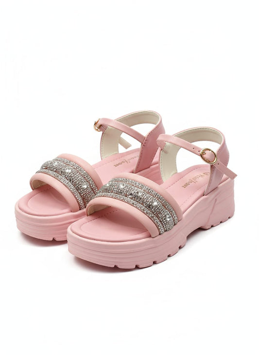 Trandline Girls 'Sparkle & Shine' Fancy Pink Platform Sandals